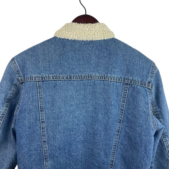 Ely Outerwear | Blue Denim Sherpa Lined Button 3/4 Sleeve Coat - Picture 6 of 8